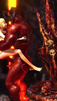 Inferno. Heißer sex in der hölle. Devil fickt eine junge sexy sklavin hart