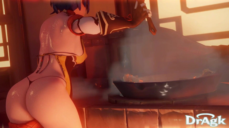 DrAgk: ไทม์สกิป เซียงหลิง โดนเย็ดในครัวตัวเอง Genshin Impact 3D Animation Hilichurl เวอร์ชั่นทางเลือก