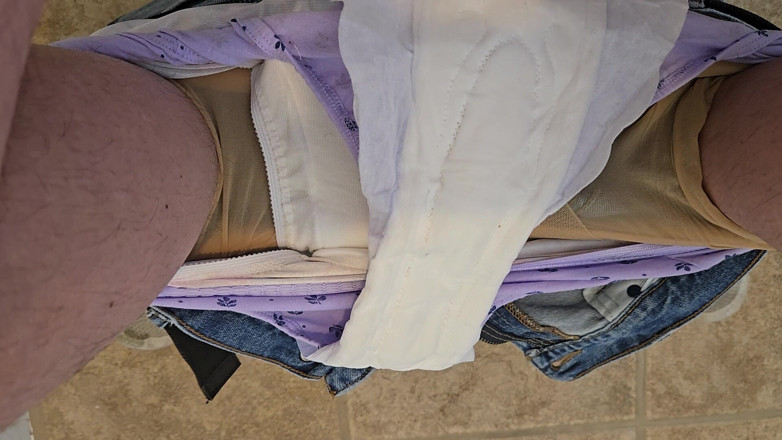 Takepad: Double Panty and Sanitary Belt Tease