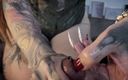 Nastasia ink: MILF tränger igenom genomborrad kuk med sina långa naglar, avrunkning...