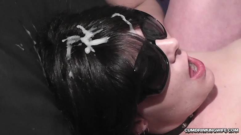 Cumdrinking Wife: Gangbanged by 15 men in the backroom of the club