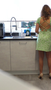 Cuckold Stories: Small Size Hotwife Got Roughly Fucked by Husband Friend in Kitchen!