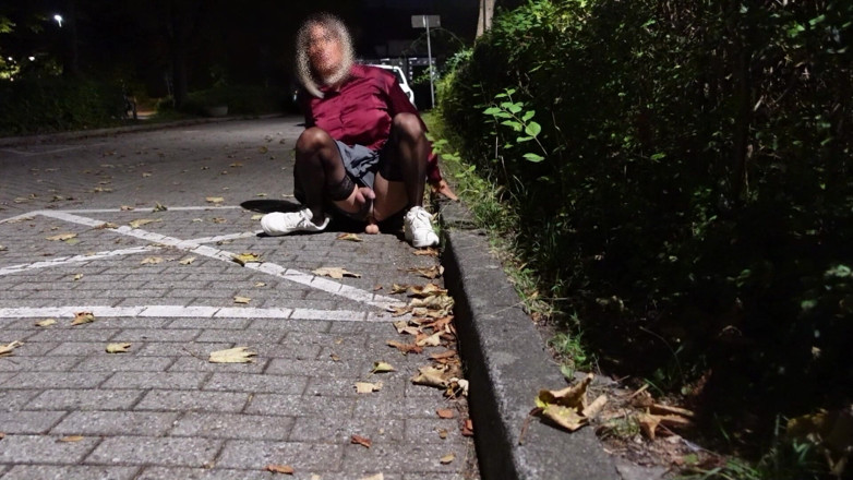 Loreleyadd: Fuck My Dildo on Parking Lot in Stockings