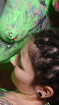 Alternative Girls Lesbian Play, Tattoo Dreadhead Teens Color Play