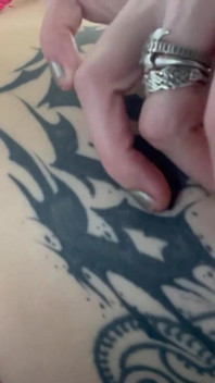 Goth Girl Fingers Her Belly Button and Plays with Navel Piercing