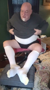 White Tank, white jock, और white socks jerk