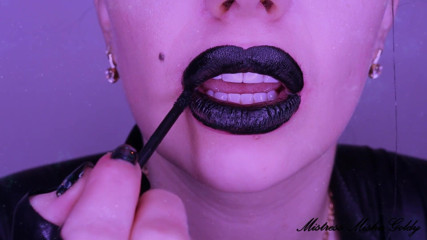 Goddess Misha Goldy: Glossy black lips get total control over you! Mesmerizing JOI