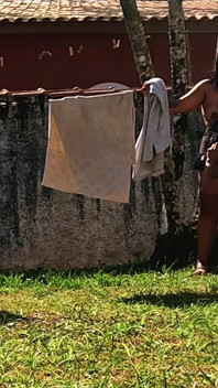 Cuck Fucks His Slut Wife While She Hangs Laundry in See-through Dress