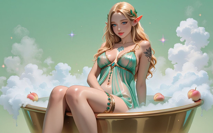 LustRender: Prezentace lustrender mladé elf ženy - mýtické surrealistické fantasy umění