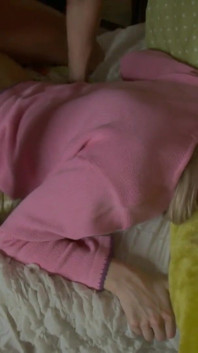 Small boobs teen gets banged on the bed