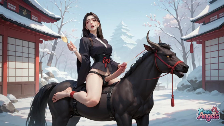 NeuroAngels: Snow Shrine Kimono üçlü penetrasyonlu grup seks partisi fışkırtıyor