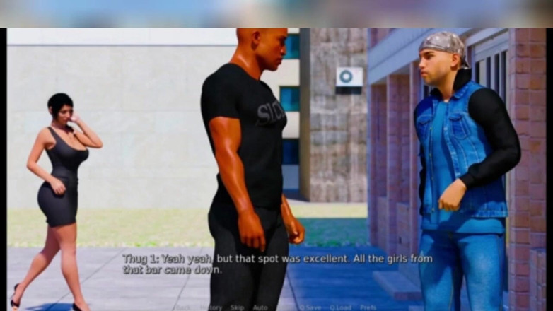 3DXXXTEEN2 Cartoon: Anna dan Diane berkongsi batang Geek di pantai. Seks kartun...