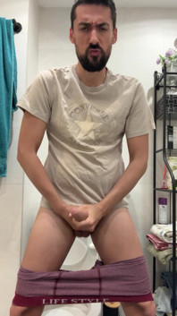 Hot Stepdaddy Jerking off and Busting a Thick Load
