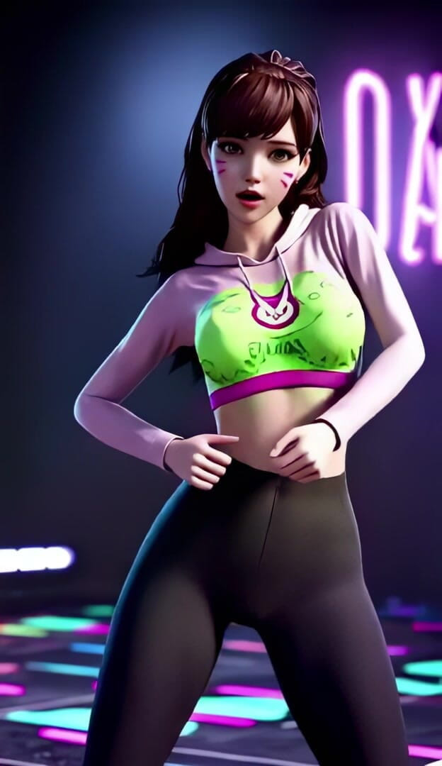 3D-Hentai Games: D.vaの燃えるような火の踊り(2ne1 - 火)