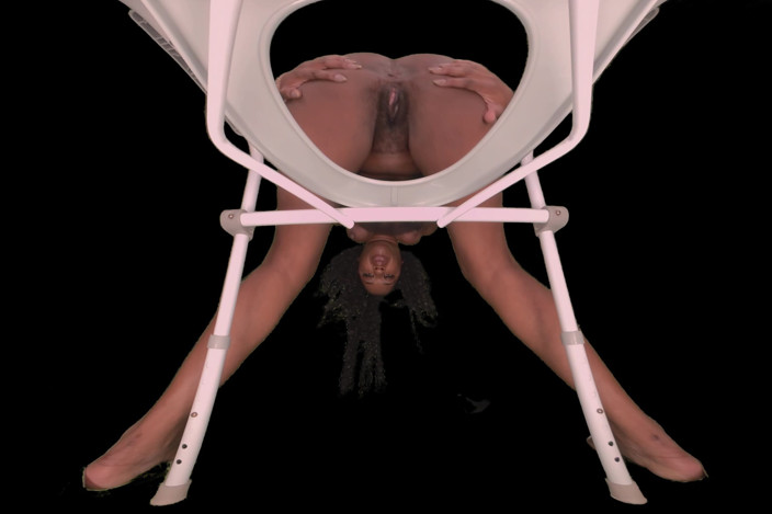 Ebony VR Solos VR.AR Fetish Films: Janitors Dream Vol. 5 - up-close Facesitting & Spreading Upscaled