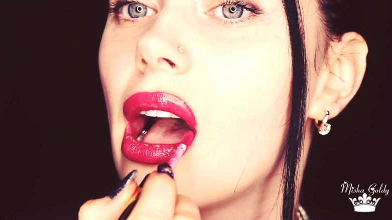 Goddess Misha Goldy: Smoking compilation &amp; lipstick &amp; lip fetish!