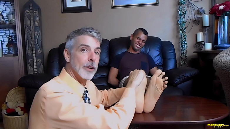 Man Puppy: Professor Tickling Exchange Student's Feet