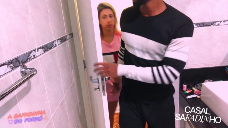 Naughty Girl TS: Trans Giving It to the Black Husband in the Bathroom