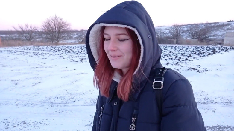 SweetAndFlow: Outdoor sex in winter - Guy fuck me hard