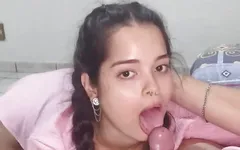 Wonderful Blowjob Deep Throat Style and Then That Sitting That Only She Knows Ended in Cumshot Inside the Pussy