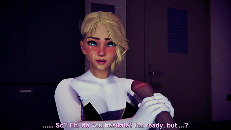 Waifu club 3D: Gwen आपके लंड को तब तक झटका देती है जब तक आपका वीर्य नहीं निकल जाता