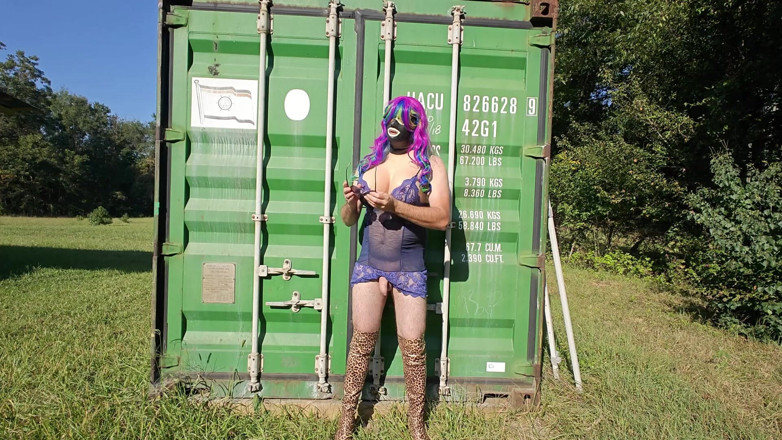 Jon Screcrow: Crossdresser Outside Masturbation Sessions