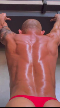 Your POV - Asian Muscle Hunk Working Out in Red Thong