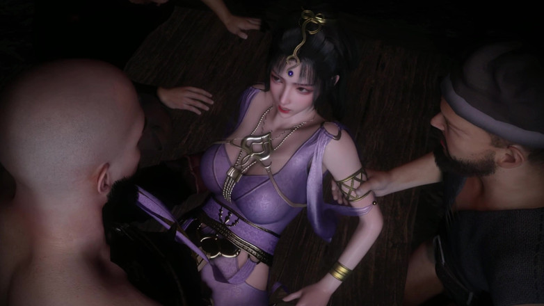 Why fuck so hard: セクシーなドレスを着た3Dホットなアジア人美女が初めて輪姦セックスをする