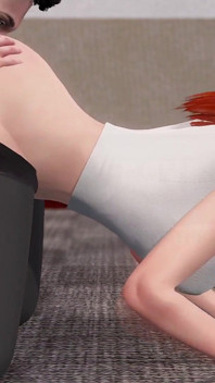 Sexy babe werkt in een yogabroek