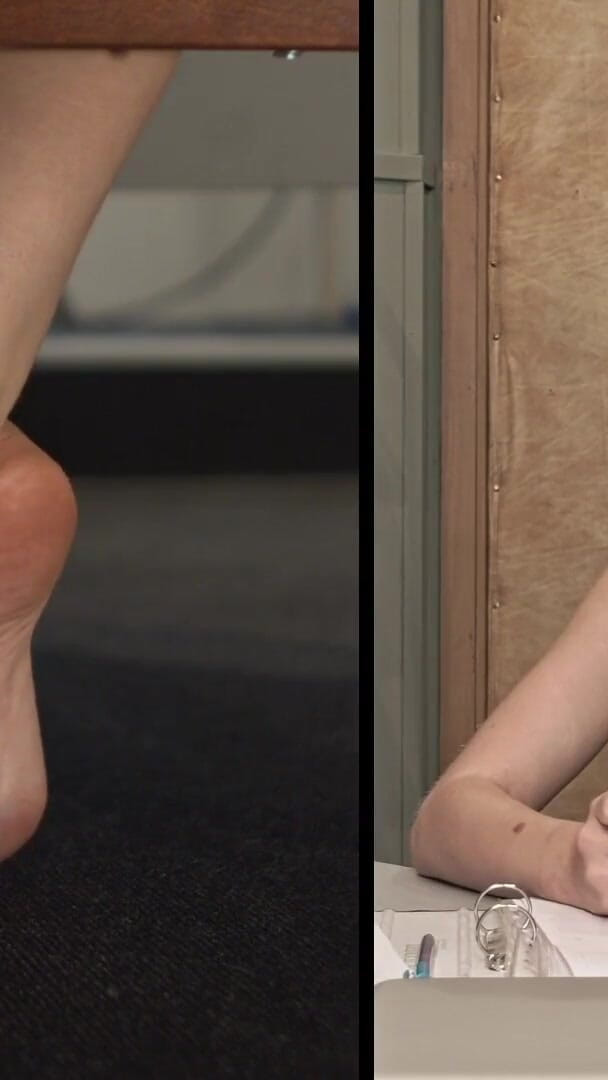 Leya's ticklish adventures, foot tickling, upper body tickling and foot licking (RF studio production)