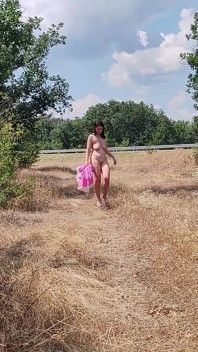 A Slave Slut Shows off Her Pink Ass on the Highway