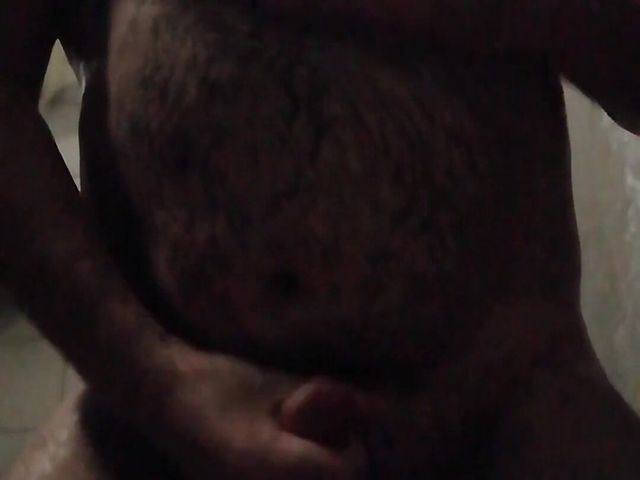 Big Wet Hairy Daddy Bear Wanking in the Bathroom Naked (TheUKHairyBear)