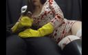 The flying milk wife handjob: Derleme fetiş evli kadın eldivenler mastürbasyon yapıyor