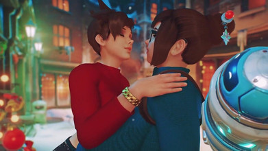 Velvixian 3D: Mei और tracer Cute Kissing