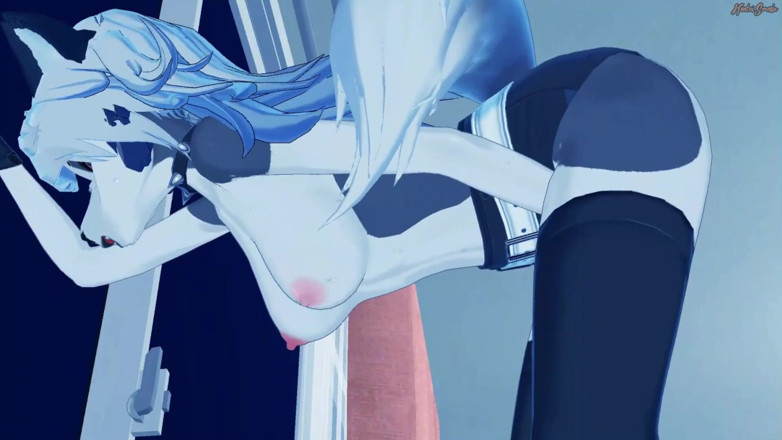 Hentai Smash: Loona masturbuje v obývacím pokoji - šéf Helluva Hentai.