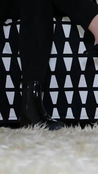 Rubber Ankle Boots and Pantyhose