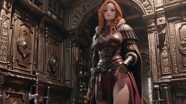 Seraphina Vale: Епічна подорож Червоної Королеви! Холодна красуня в готичному залі, ледачий воїн під важкими обладунках?