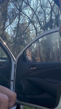Estávamos realmente excitados, então puxamos o carro para o acostamento da estrada para fazer sexo.