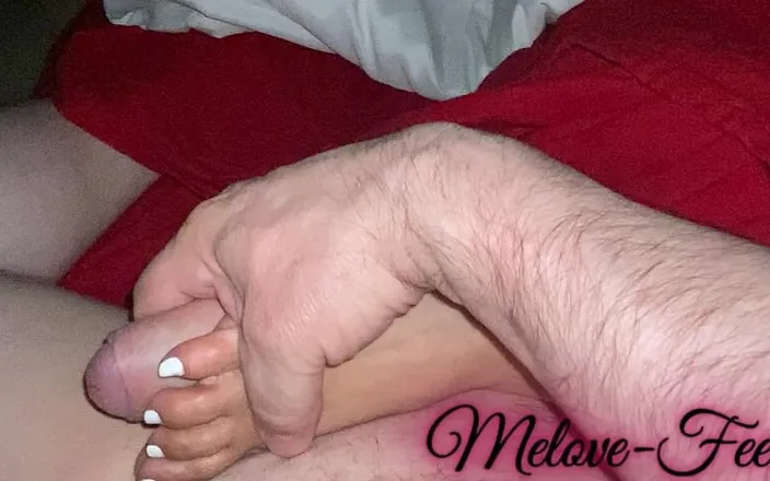 Naelor: Naelor's Cock Rubbing on Melove's Sexy Long Toes