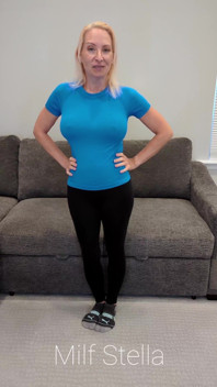 Blue Compression Shirt with Black Yoga Pants