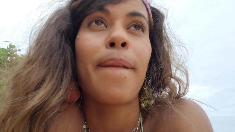 Srta XXX: Beautiful Brazilian Making Out on the Beach with People Passing...