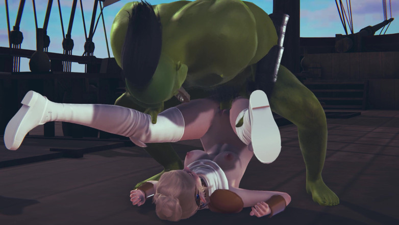 Waifu club 3D: Orc cock is too big for this pussy