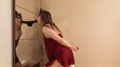 Elise Woods: Sissy in Red Nightie Deepthroats BBC