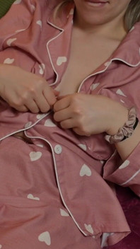 Horny Stepsis in Cute Pajamas Ruined My Orgasm with Her Small Feet