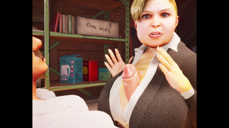 Denis animation: Büyük göğüslü tombul kızlar pizzayı sever