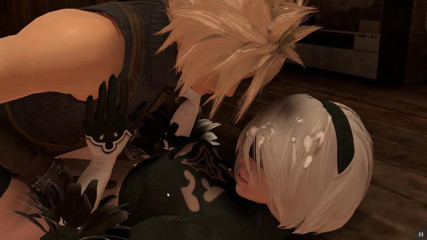 Cumming Gaming: True facial [parody hentai game] ep.1 cloud from final fantasy...2B from...