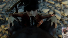 Good news media: Єва глибоко заглотує великий чорний член, chun-li глибоко заглотує жорсткий член, поки Мей смокче його яйця