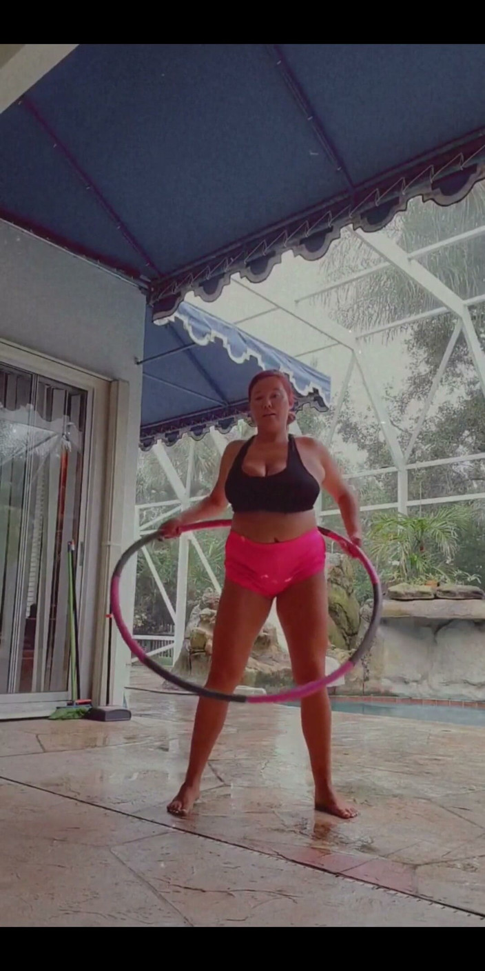 Annabelle Rogers: Rainy Day Topless Poolside Workout! Would You Be My Personal...