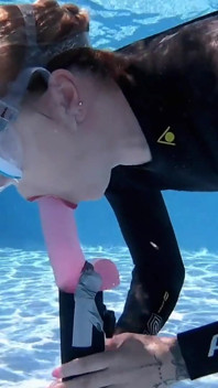 Underwater Blowjob Challenge - Gagging on My Sinking Dildo