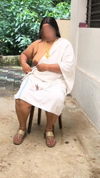 Indian Chubby in Sexy White Dress, Topless Photoshoot